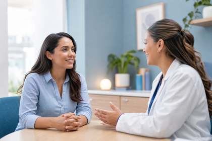 Mujer en consulta ginecológica